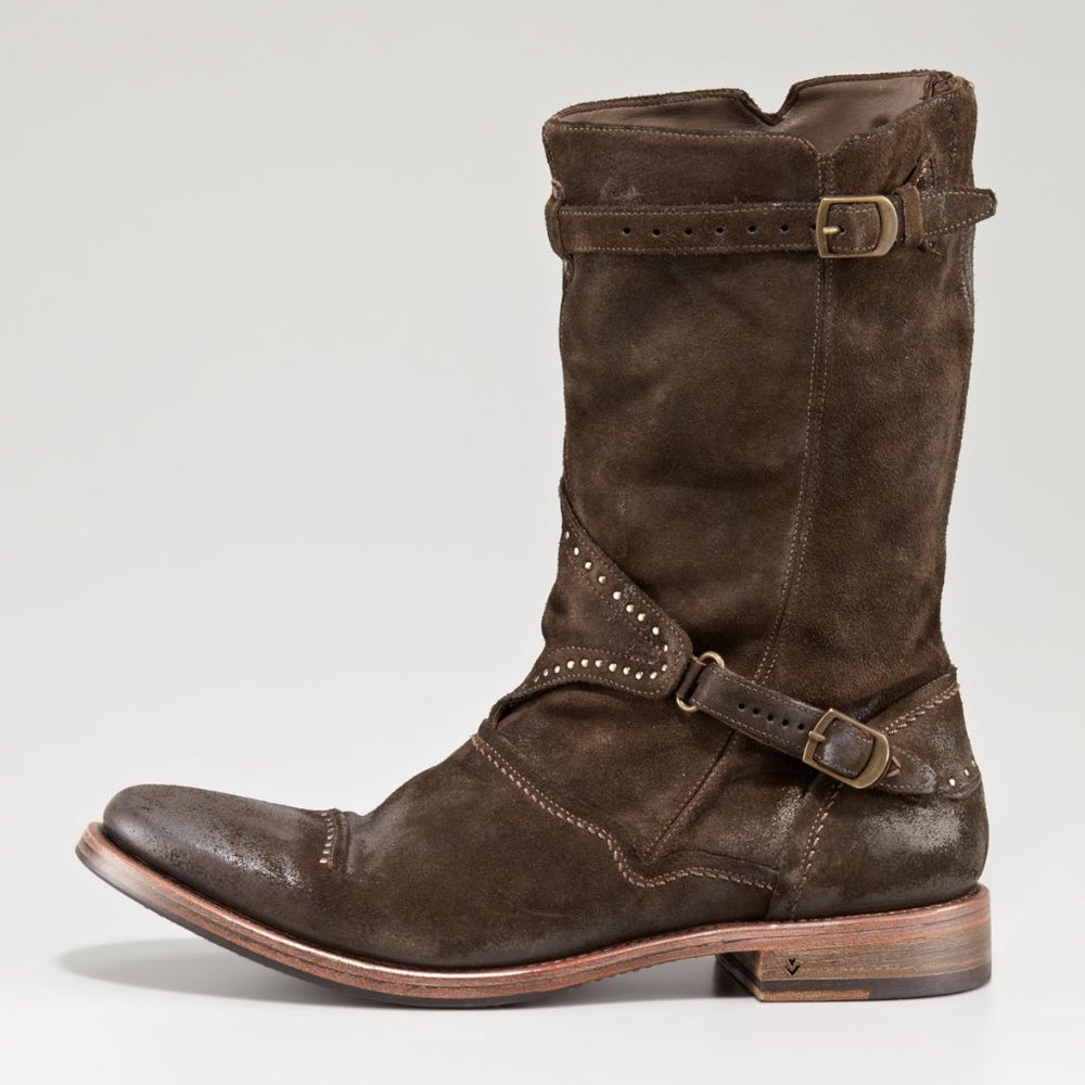 Luxurious John Varvatos Studded Buckle Boot size 12 Handmade in Italy